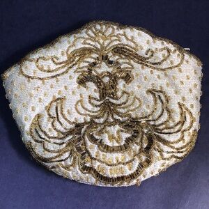 Vintage beaded pouch purse fancy zippered makeup bag / travel  Hand made China